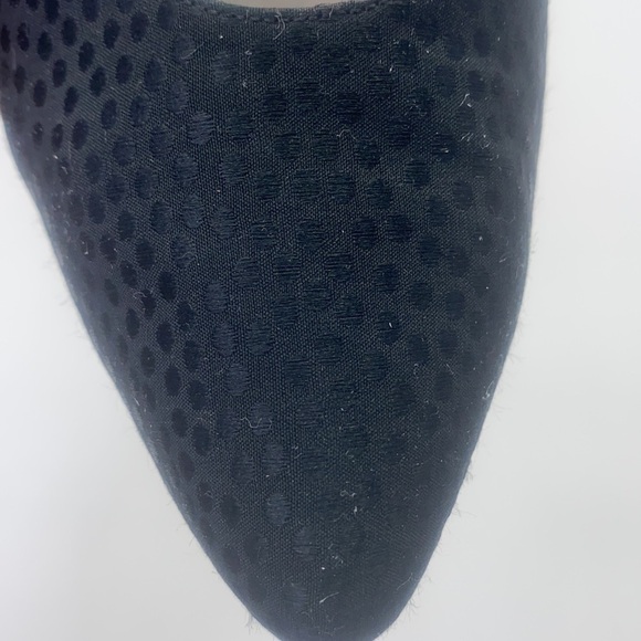 Henri Bendel - Vintage Black Dot Fabric Print Kitten Heels Made In Spain Size 6 - Picture 7 of 16